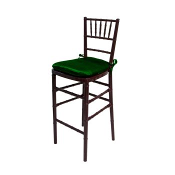 Chiavari Barstool Mahogany Resin Cushion Emerald Green