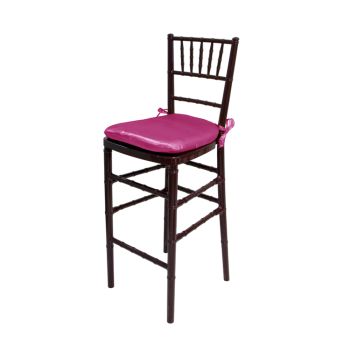 Chiavari Barstool Mahogany Resin Cushion Fuchsia