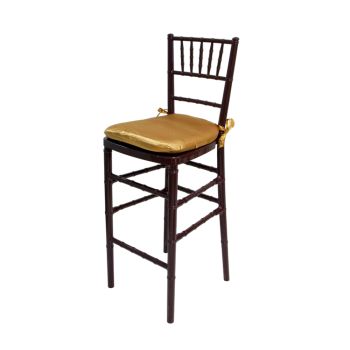 Chiavari Barstool Mahogany Resin Cushion Gold