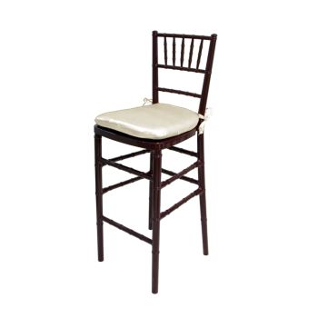 Chiavari Barstool Mahogany Resin Cushion Ivory