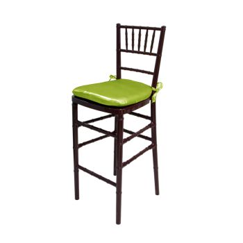 Chiavari Barstool Mahogany Resin Cushion Lime Green
