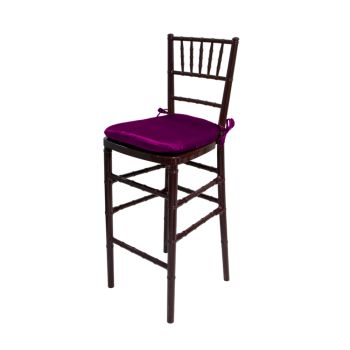 Chiavari Barstool Mahogany Resin Cushion Magenta