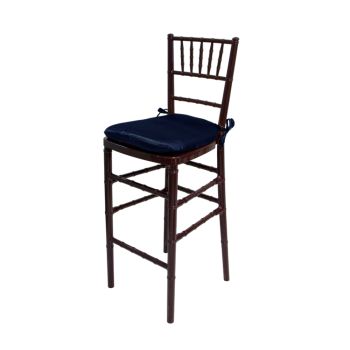 Chiavari Barstool Mahogany Resin Cushion Navy Blue