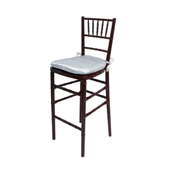 Chiavari Barstool Mahogany Resin Cushion Silver