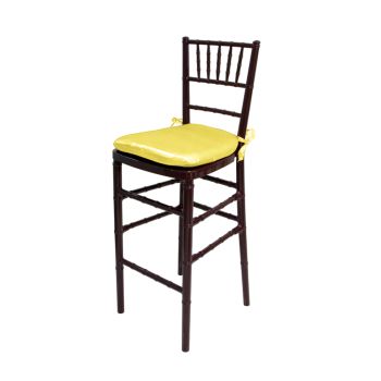 Chiavari Barstool Mahogany Resin Cushion Yellow