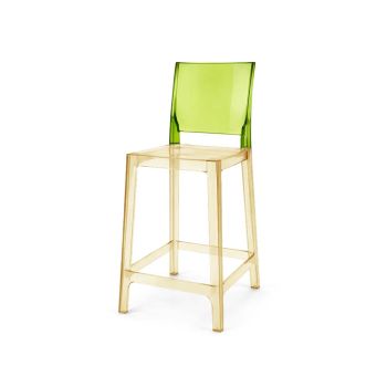 Ghost Barstool Amber With Back Green (Square)