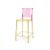 Ghost Barstool Amber With Back Pink (Square)