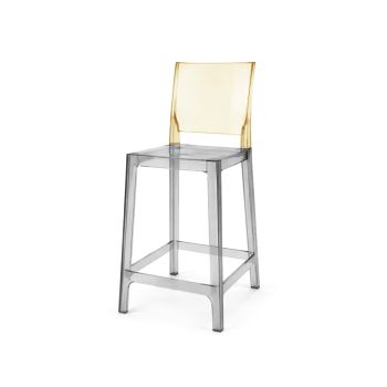 Ghost Barstool Black Smoke With Back Amber (Square)