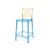 Ghost Barstool Blue With Back Amber (Square)
