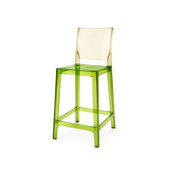 Ghost Barstool Green With Back Amber (Square)