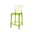 Ghost Barstool Green With Back Amber (Square)