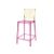 Ghost Barstool Pink With Back Amber (Square)