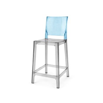 Ghost Barstool Black Smoke With Back Blue (Square)