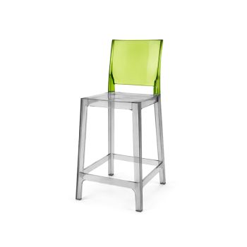 Ghost Barstool Black Smoke With Back Green (Square)
