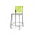 Ghost Barstool Black Smoke With Back Green (Square)