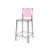 Ghost Barstool Black Smoke With Back Pink (Square)