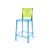 Ghost Barstool Blue With Back Green (Square)