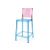 Ghost Barstool Blue With Back Pink (Square)