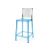 Ghost Barstool Blue With Back Black Smoke (Square)