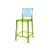 Ghost Barstool Green With Back Blue (Square)