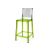 Ghost Barstool Green With Back Black Smoke (Square)