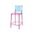 Ghost Barstool Pink With Back Blue (Square)