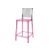 Ghost Barstool Pink With Back Black Smoke (Square)