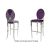 Crystal Swan Barstool Silver Cushion Eggplant Crystal Swan Barstool Silver Cushion Eggplant