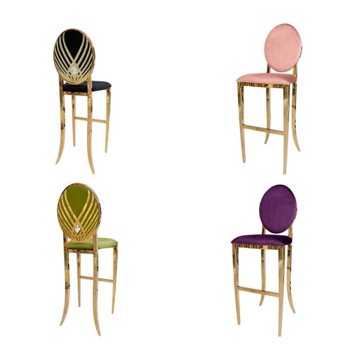 Crystal Swan Barstool Gold