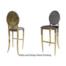 decoDior Barstool Gold Cushion Silver