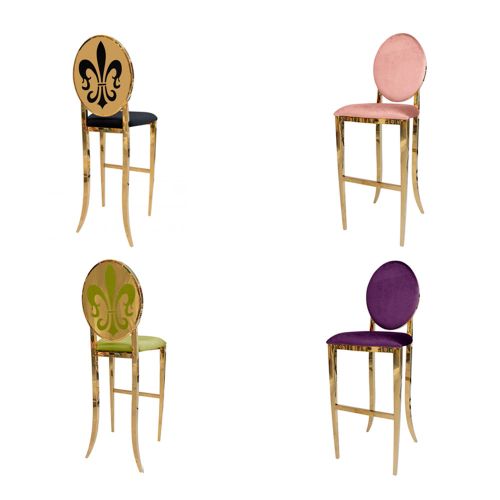 Fleur-de-lis Barstool Gold