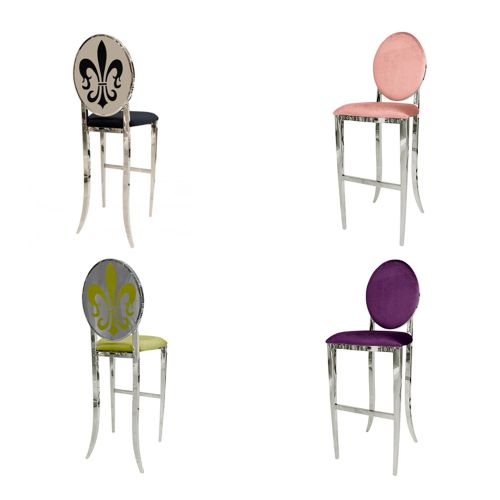Fleur-de-lis Barstool Silver