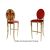 Fleur-de-lis Barstool Gold Chusion Red