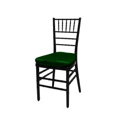 Chiavari Chair Black Cushion Emerald Green