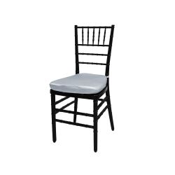 Chiavari Chair Black Cushion Silver