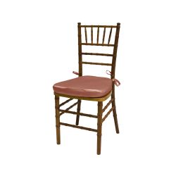 Chiavari Chair Natural Wood Cushion Coral