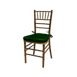 Chiavari Chair Resin Natural Wood Cushion Emerald Green