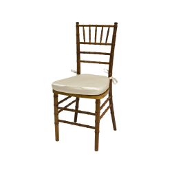 Chiavari Chair Natural Wood Cushion Ivory