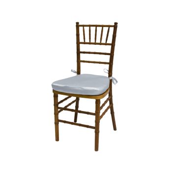 Chiavari Chair Natural Wood Cushion Silver