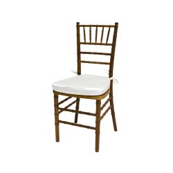 Chiavari Chair Natural Wood Cushion White