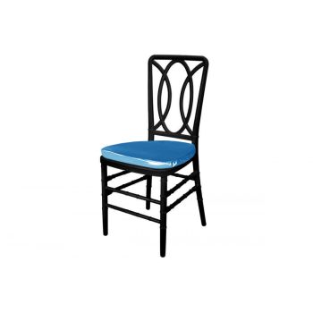 Clash Chair Black Cushion Turquoise