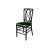 Clash Chair Black Cushion Emerald Green