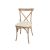 Cross Back Chair Light Wood Cushion Ivory