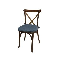 Cross Back Chair Dark Mahogany Cushion Harmony Slate