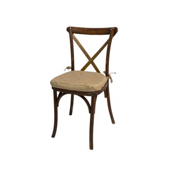 Cross Back Chair Dark Mahogany Cushion Harmony Jute