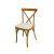 Cross Back Chair Natural Cushion Ivory