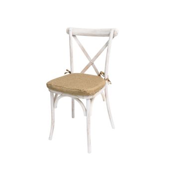 Cross Back Chair White Wash Cushion Harmony Jute