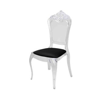 Emerald Chair Clear Cushion Black