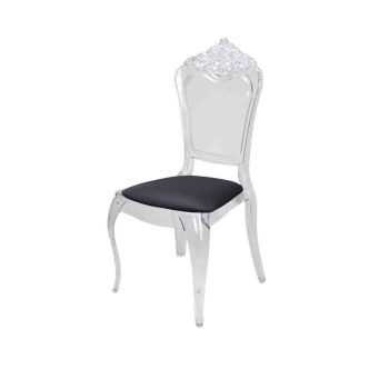 Emerald Chair Clear Cushion Dark Grey
