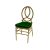Infinity Chair Stainless Steel Gold Cushion Emerald Green